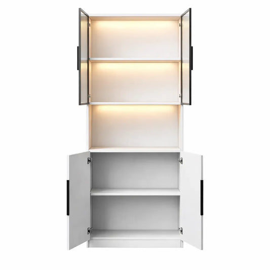 Grande vitrine en verre avec éclairage LED et étagères réglables