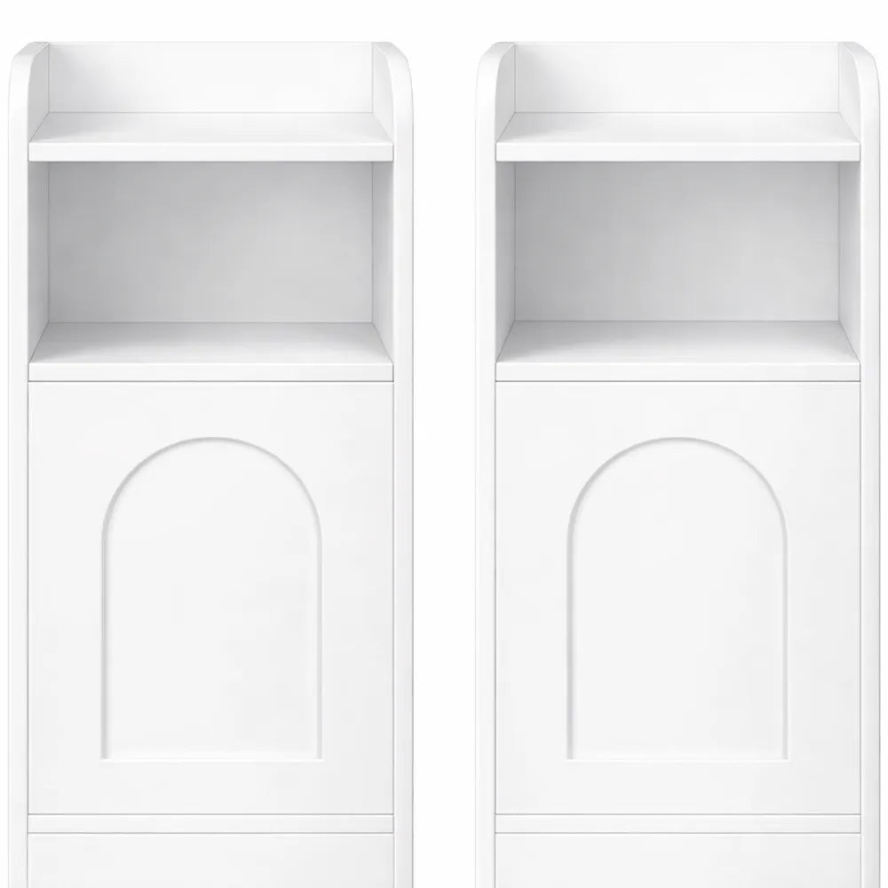 Lot de Tables de Nuit avec Rangement et Porte Réversible