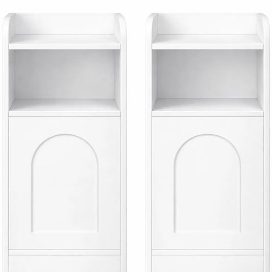 Lot de Tables de Nuit avec Rangement et Porte Réversible