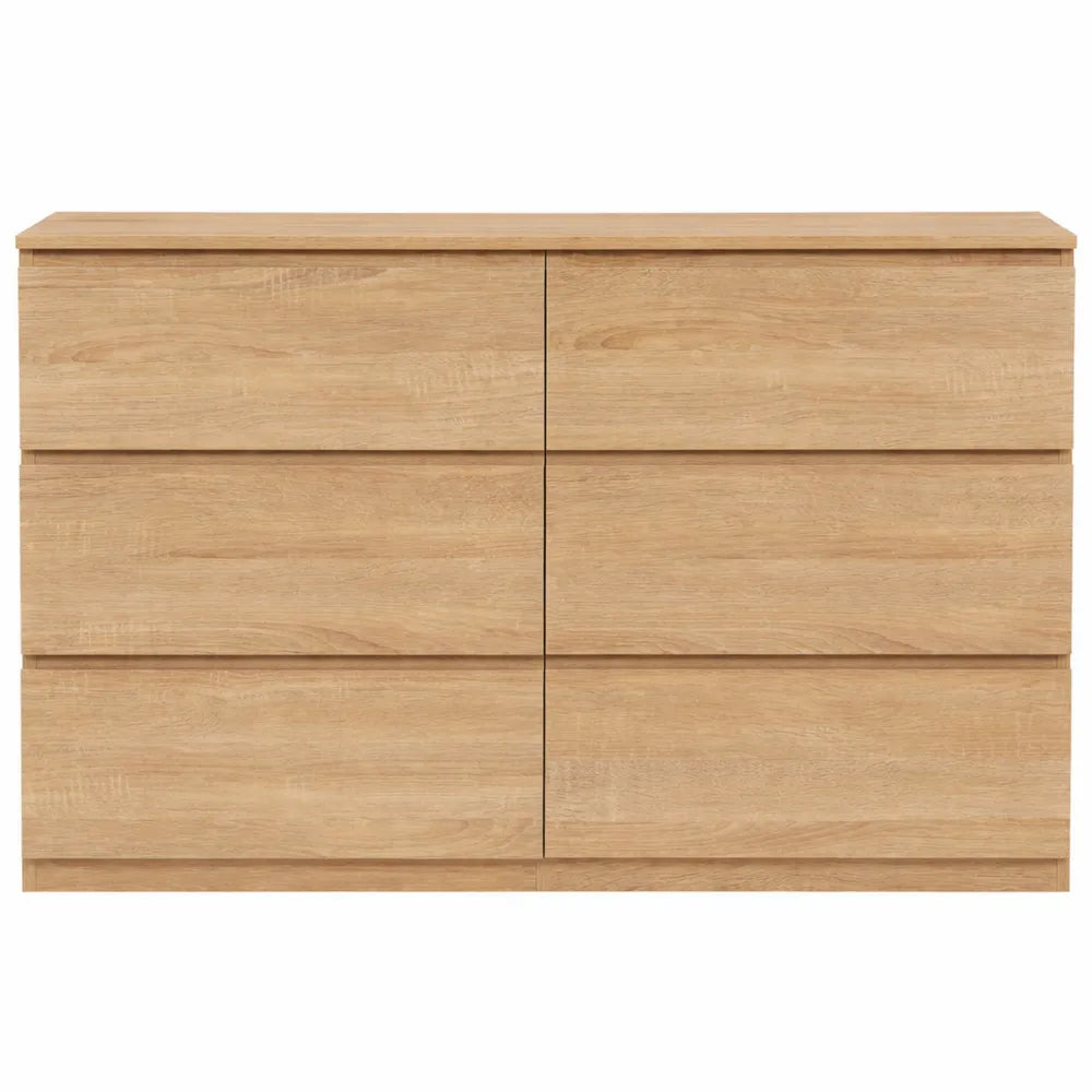 Commode à 6 tiroirs en bois de hêtre 110 cm