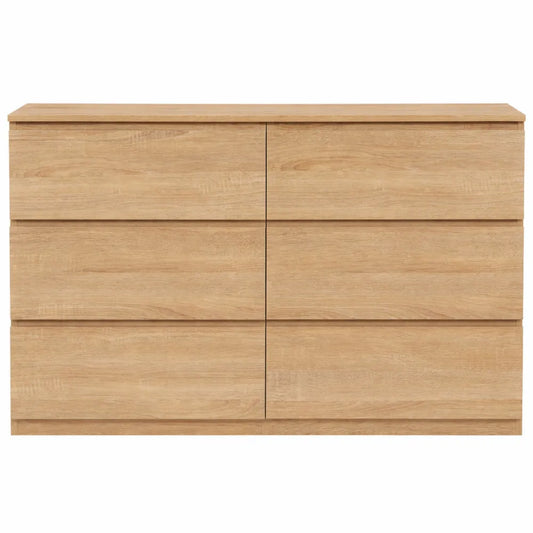 Commode à 6 tiroirs en bois de hêtre 110 cm