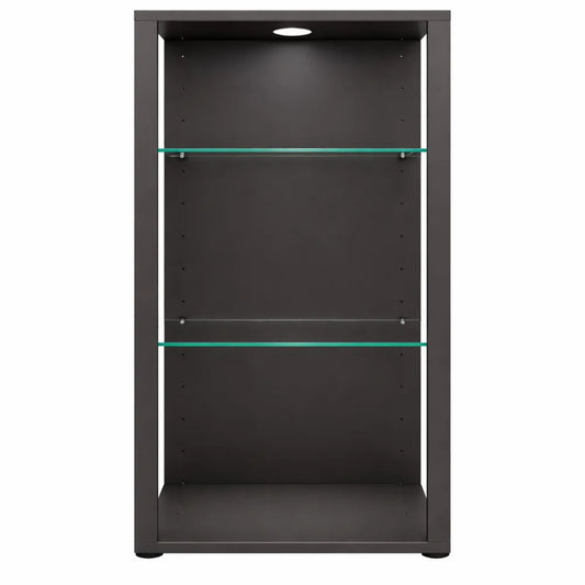 Grande vitrine en verre et bois anthracite pour collection